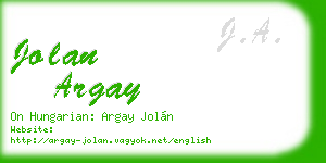 jolan argay business card